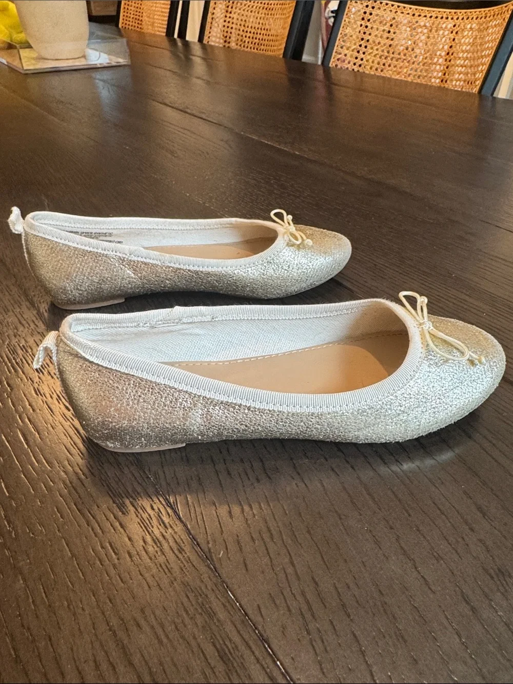 J. Crew Girls Glitter Ballet Flats in Champagne Gold